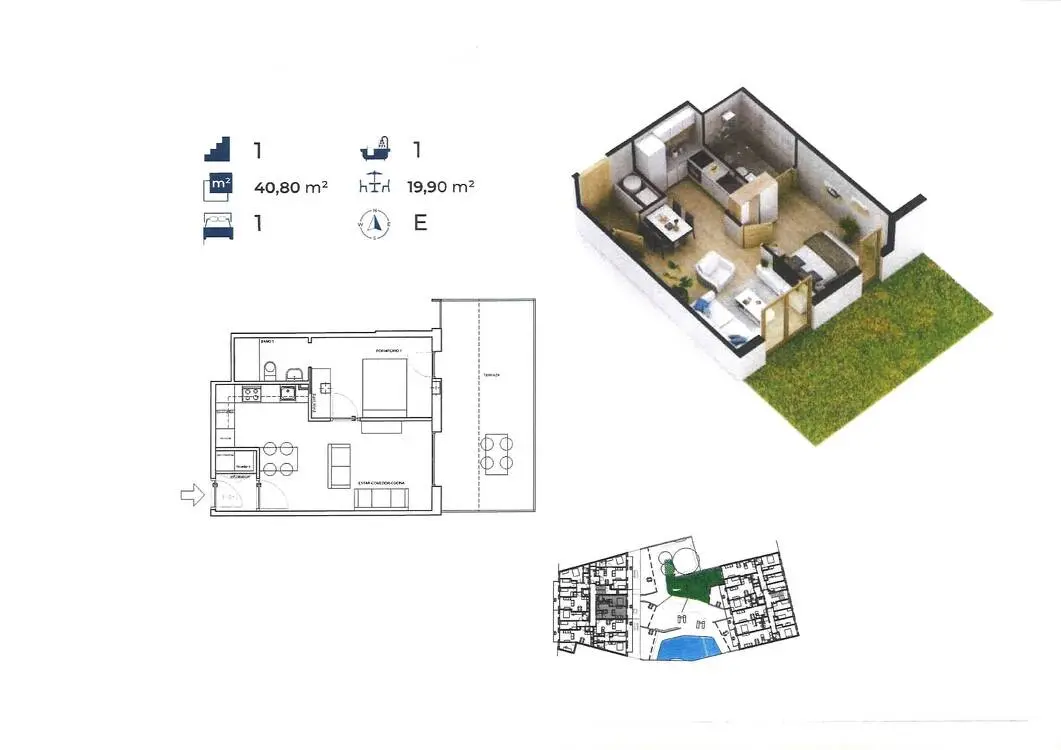 Pis de 40,80 m² amb 1 habitació a Vilanova i la Geltrú #2